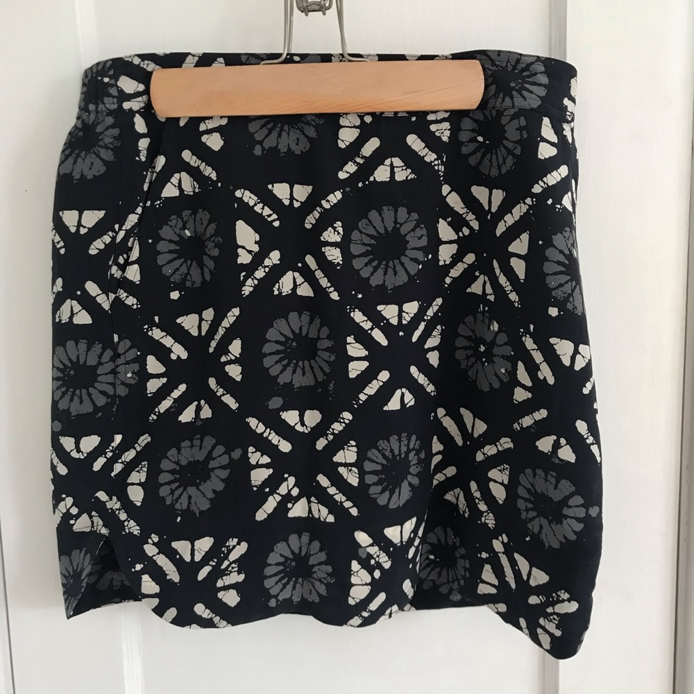 Madewell Distance Skirt Batik Grid Silk